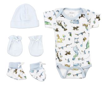 Newborn Baby Boys 4 Pc Layette Baby Shower Gift Set