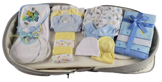 Boys 20 pc Baby Clothing Starter Set with Diaper Bag