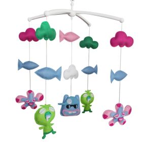 Baby Crib Mobile Colorful Monsters Halloween Decor Musical Crib Mobile Gift