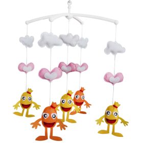 Yellow Orange Monsters Baby Crib Mobile Halloween Decor Musical Crib Mobile