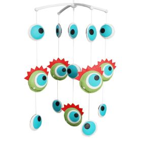 Green Eyes Cartoon Monster Baby Musical Crib Toys Sweet Dreams Crib Mobile Halloween Decor