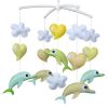 Green Dolphin Baby Crib Mobile Handmade Non-Woven Musical Mobile Crib Toy Nursery Room Decor