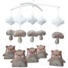 Handmade Baby Boy Crib Mobile Non-Woven Musical Mobile Crib Toy Nursery Room Decor, Brown Bears and Mushroom