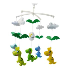 Handmade Non-Woven Colorful Dinosaur Baby Crib Mobile Nursery Room Decor Musical Mobile Crib Toy