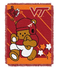 Virginia Tech OFFICIAL Collegiate "Half Court" Baby Woven Jacquard Throw