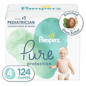 Pampers Pure Protection Diapers Size 4, 124 Count